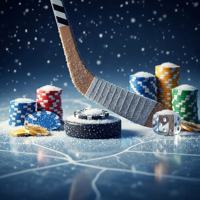 Rainbet Casino featuring a poker table stacked with chips and cards in a modern high-rise lounge overlooking the city skyline.